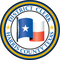 Logo of the Harris County District Clerk. Clicking takes you to home page.